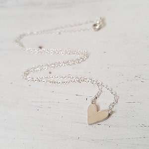 Tiny Heart Necklace,Sterling Silver Heart,valentines gift,Dainty minimalist heart necklace,Small heart necklace image 2