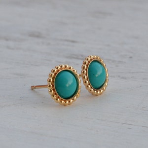 turquoise earrings stud,turquoise earrings,gold earrings,stud earrings,bohemian jewelry,turquoise jewelry- 21197