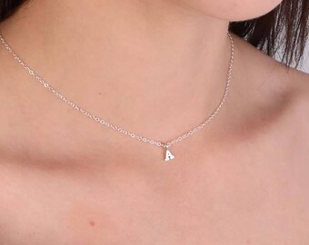 Personalized necklace Gold Filled or Sterling Silver Letter Initial Charm Women jewelry