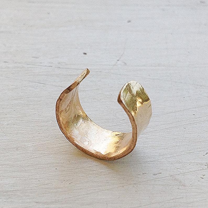 Ear cuff, gold ear cuff, adjustable ear cuff, gold filled ear cuff,non pierced,hammered ear cuff,ear cuff earring 212337 image 3