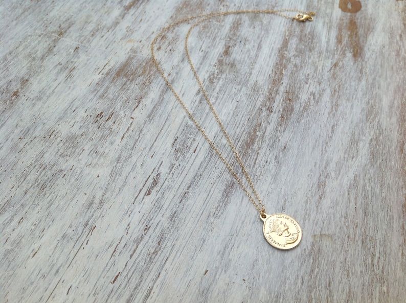 gold coin necklace, women coin jewelry, sideway coin, 14k gold filled,gift for her,dainty necklace,gold necklace,gold disc necklace image 3