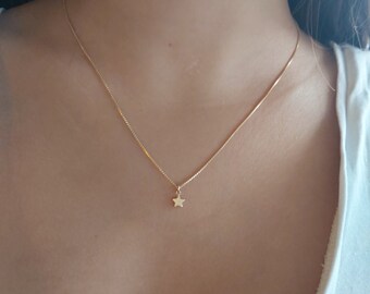 Tiny Star Necklace,Dainty Star Pendant Necklace,Gold Star Necklace,Minimalist Jewelry, Gold Filled or Sterling Silver