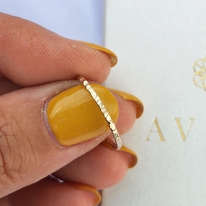 Thin 14k gold filled stacking ring, Hammered Gold Ring, Gold Filled Single ring, Gold Stackable ring, Dainty Gold ring