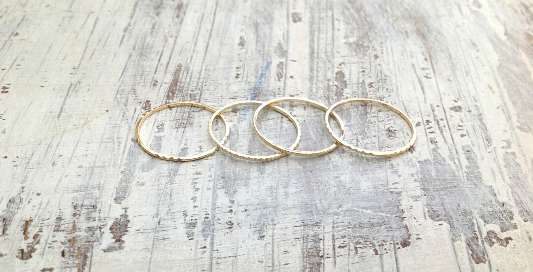 Special Offer-4 Gold Rings, Gold Ring, Stacking Rings, Stacking Gold ...