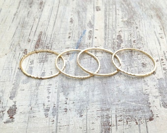 Special offer-4 Gold rings, gold ring, Stacking rings, stacking gold rings, knuckle rings, thin ring, tiny ring, gold knuckle rings -RR1