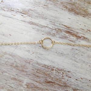 Dainty Circle Necklace,Gold Karma Necklace,Layering necklace,Mother's Gift Jewelry,Gold Filled or Sterling Silver image 3