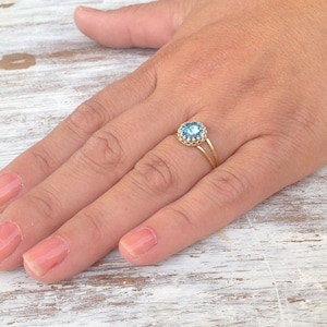 Aquamarine ring, cocktail ring, stacking ring, bridesmaids rings, romantic gold ring,aquamarine jewelry
