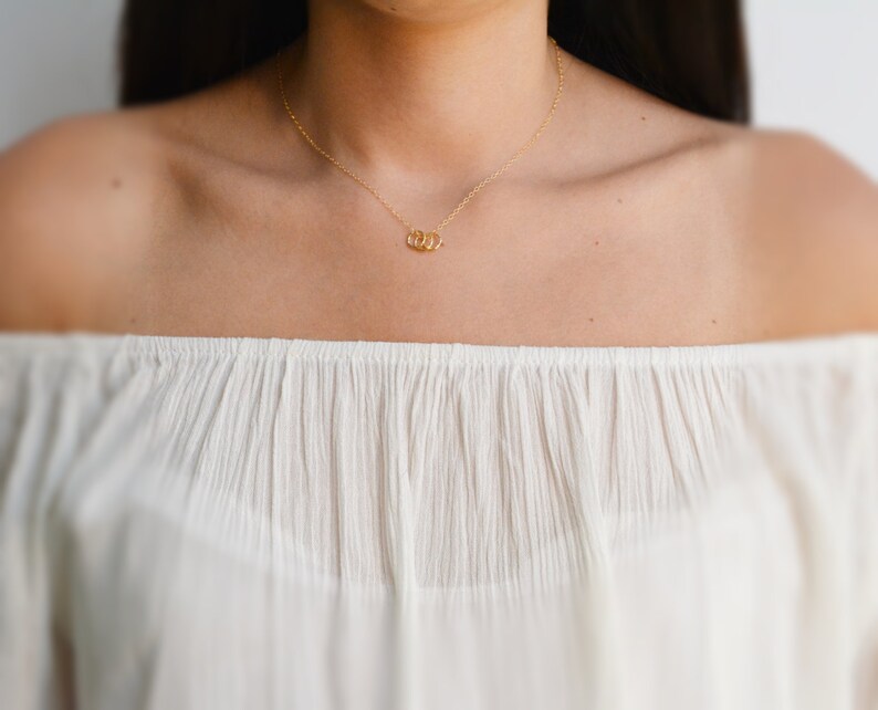 Gold circle necklace,Dainty necklace,Minimalist Necklace,Friendship necklace,Eternity necklace,simple necklace,tiny necklace,Silver necklace image 3