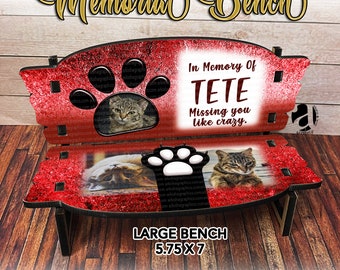 Red Cat Paws 5.75" x 7" Digital Bench Design Template, Memorial Bench