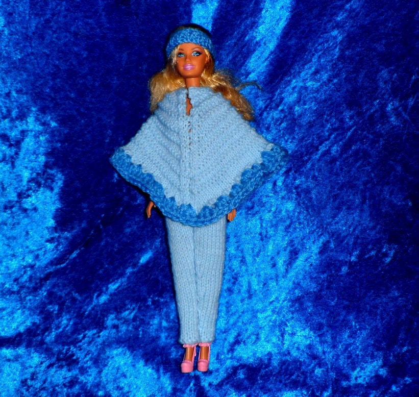 BARBIE DOLLS CLOTHES. Knitting Pattern for a Poncho. - Etsy