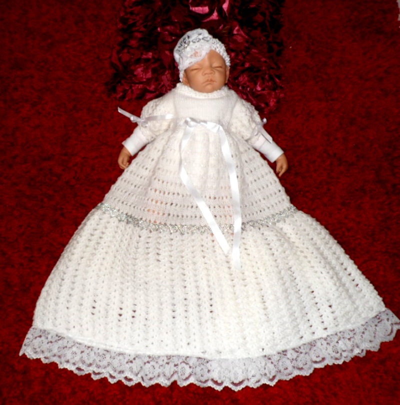 CHRISTENING GOWN PATTERN Knitting and Crochet Pattern for a Etsy