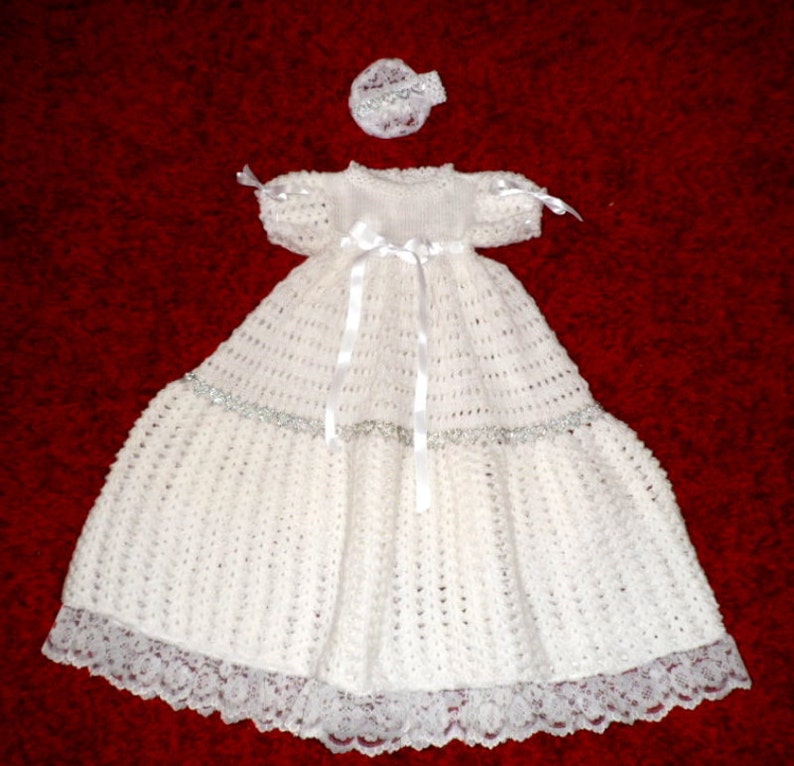 CHRISTENING GOWN PATTERN Knitting and Crochet Pattern for a Etsy
