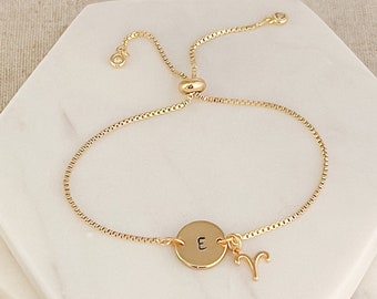 Aries Bracelet - Birthday Gift for Her - Zodiac Birthstone Bracelets for Women - Personalized Jewelry with March, April Birthstone