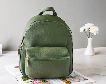 olive green mini backpack