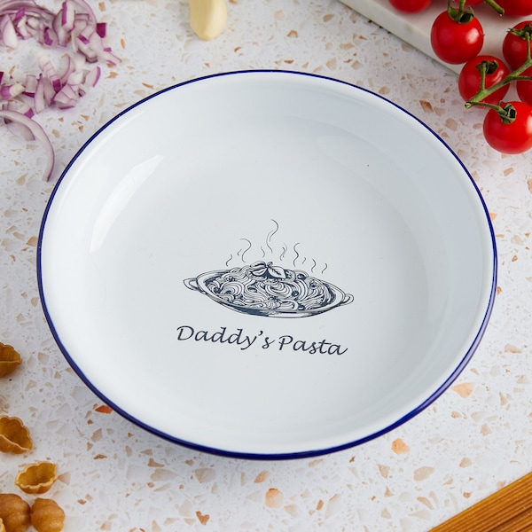 Personalised Enamel Pasta Bowl, Personalised Gifts, Best Friend Gift, Housewarming Gift, Kitchen Gift, Pie Dish, Wedding Gift, Cooking Gift