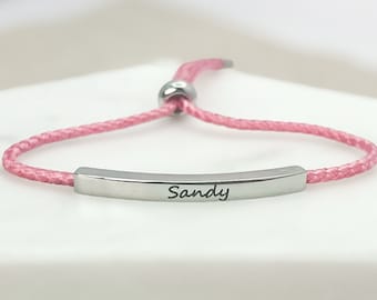 Name Bracelet - Personalised Jewellery - Birthday Gift for Her - Mothers Day Gift - Handmade Gifts for Women - Engraved Adjustable Bracelet