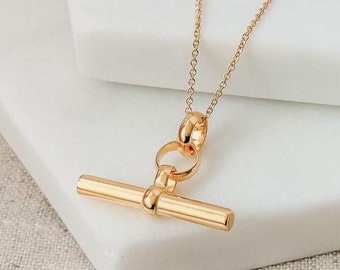 Gold Vermeil T-Bar Necklace | Gold Filled Chain