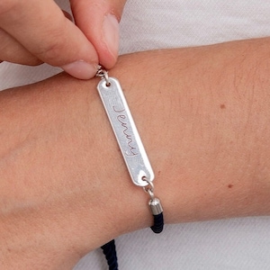 Engraved Name Bracelet, Personalised Gift for Her, Personalised Bracelet for Women, Custom Bracelet for Bridesmaid, Silver Bar Bracelet,