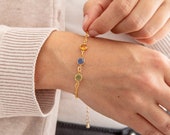 Family Birthstone Bracelet, Mother 39 s Bracelet, Family Bracelet, Birthstone Jewelry, Grandma Bracelet, Birthstone Gifts, Birthstone Bracelet