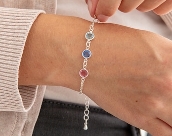 Bracciale portafortuna della famiglia - Bracciale portafortuna personalizzato - Regalo per la festa della mamma - Regali di gioielli personalizzati - Regali di compleanno per lei