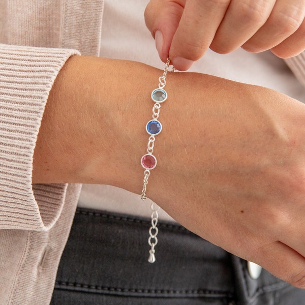 Pulsera de la madre de la piedra de nacimiento de la familia - pulsera de piedra de nacimiento personalizada - regalo del día de las madres - regalos de joyería personalizados - regalos de cumpleaños para ella