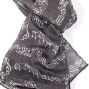 Personalised Grey Music Scarf Personalised Gifts for Her Music Lover Gift for Women Birthday Gift Letterbox Gifts Mothers Day Gift image 8