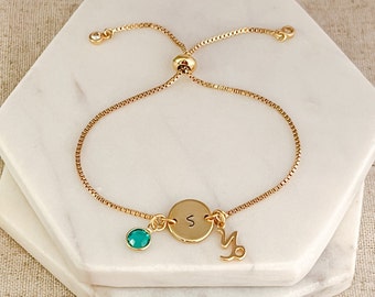 Capricorn Bracelet - Personalised Jewelry - Birthday Gift for Her - Capricorn Gift - December, January Birthday - Bracelets for Women