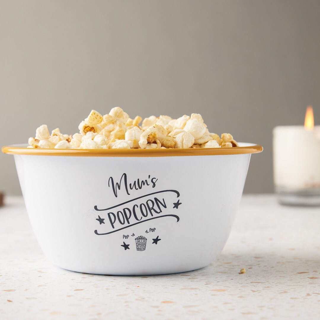 Custom Popcorn Bowl Personalized Gift Family Popcorn Bowl Personalised