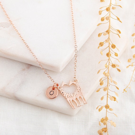 Rose gold giraffe necklace sale