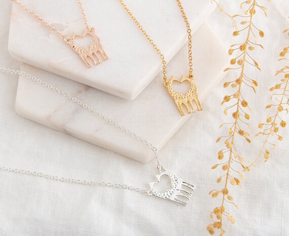 rose gold giraffe necklace