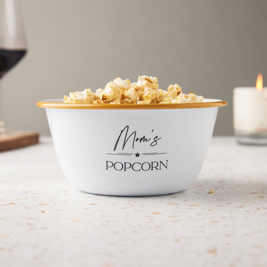 Custom Popcorn Bowl, Personalized Popcorn Tub, Housewarming Gift