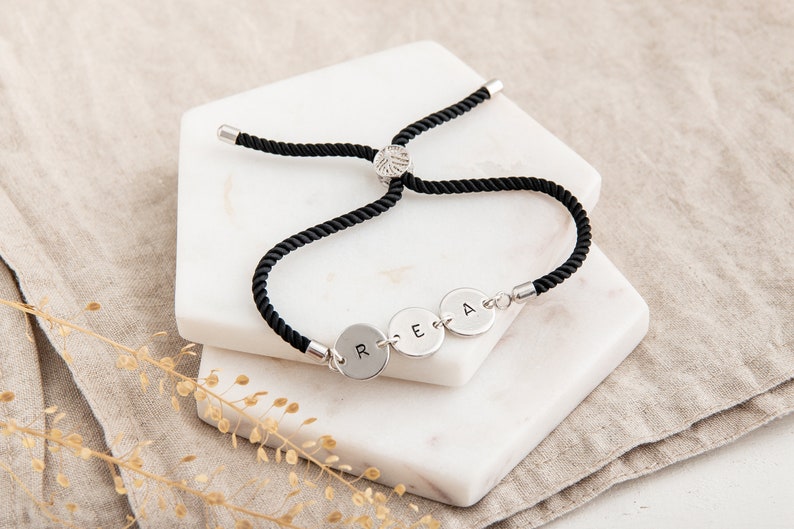 Personalised Bracelet Family Bracelet Triple Initial Gifts Etsy UK