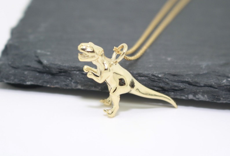 Gold T Rex Sterling Silver Gold Dinosaur Necklace Dinosaur Gifts Minimalist Necklace Dino Dinosaur Gold Necklace T Rex Necklace