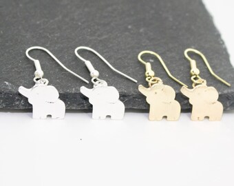 Elephant Earrings, Elephant Jewelry, Animal Earrings, Silver Elephant, Elephant Lover Gift, Elephant Gifts, Elephants, African Earrings