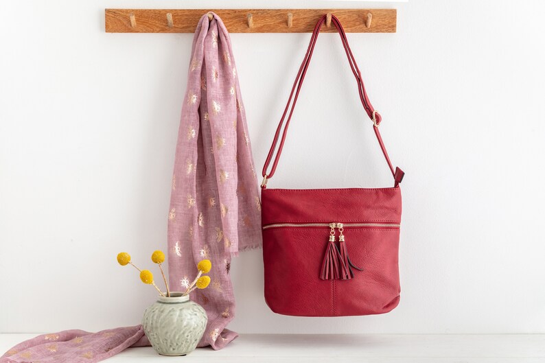 Sac à main personnalisé s Cadeaux personnalisés Cadeaux d'anniversaire pour elle Sac à bandoulière Sac à bandoulière rouge Cadeaux pour maman Cadeau pour la fête des Mères Rouge