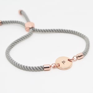 Initial Bracelet, Adjustable Personalised Jewellery Gifts for Her Rose Gold Bracelets for Women Personalized Birthday Gifts for Women image 1