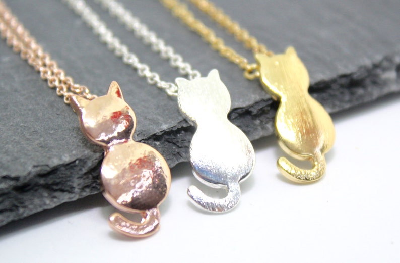 Cat Jewellery Silver Cat Necklace Cat Necklace Kitty Jewellery Kitty Necklace Gold Cat Necklace Cat Lover Gift Mad Cat Lady Gift