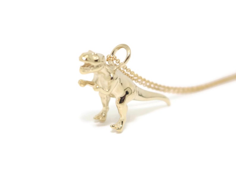 Gold T Rex Sterling Silver Gold Dinosaur Necklace Dinosaur Gifts Minimalist Necklace Dino Dinosaur Gold Necklace T Rex Necklace