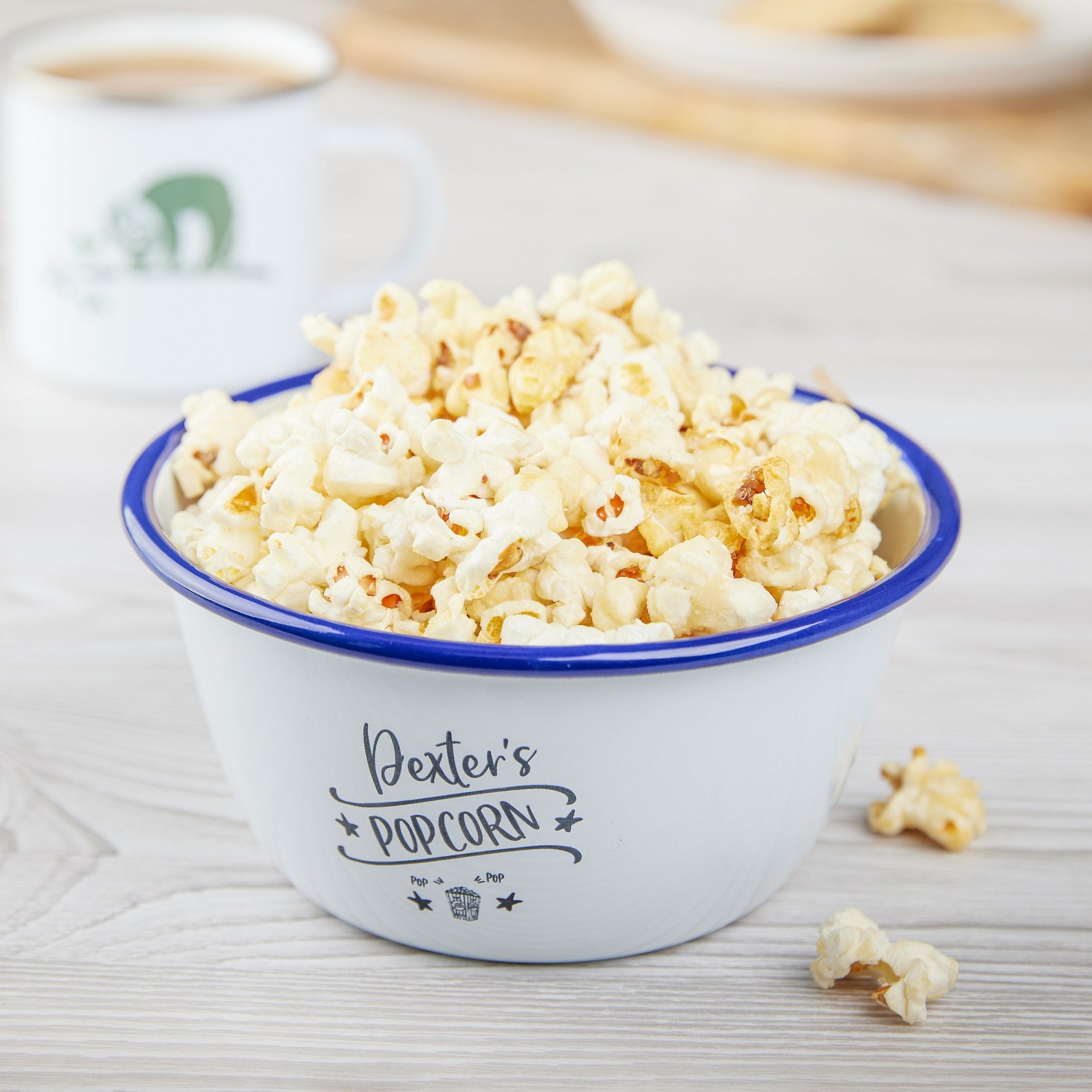 Personalised Enamel Popcorn Bowl