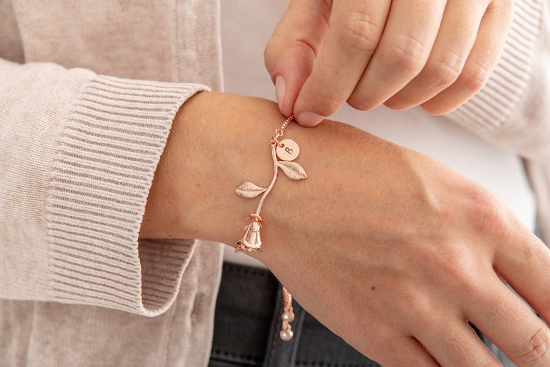 Bridesmaid Proposal Rose Bracelet Personalise Bracelet Bridesmaid Bracelet,Rose Gold Jewelry Rose Dainty Bracelet Rose Gold Bracelet