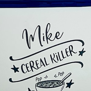 Personalised Cereal Killer Engraved Enamel Breakfast Bowl Personalized Cereal Bowl Personalized Cereal Bowl image 2