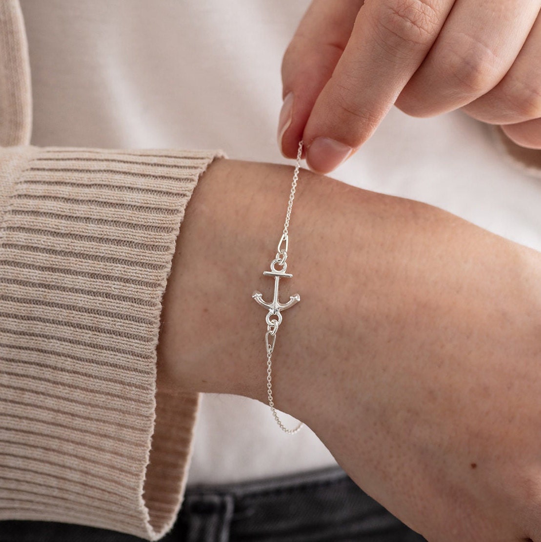 Buy Amore 925 Sterling Silver Anchor Bracelet Friendship Adjustable Charm  Compass Bracelet Womens Girls Jewelry Birthday Graduation Gift for Her for  Mothers Day Online at desertcartINDIA