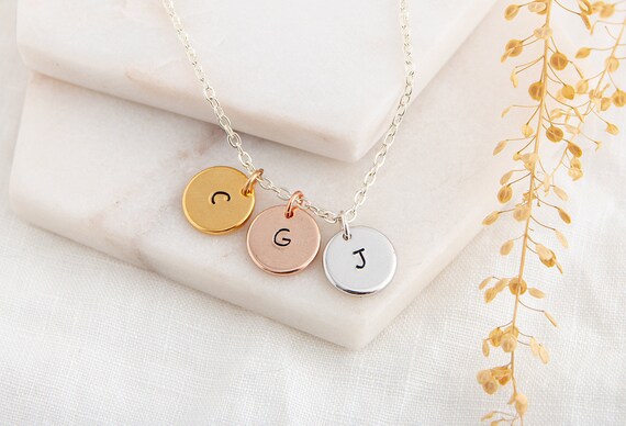 Initial Necklace Three Initials 