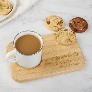 Tablero personalizado de té y galletas, regalos personalizados, regalo de bienvenida, regalo de abuelo, regalo de mamá, regalo de agradecimiento, regalos de té, regalos de café