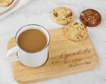 Personalised Tea & Biscuits Board, Personalized Gifts, Housewarming Gift, Grandad Gift, Mom Gift, Thank You Gift, Tea Gifts, Coffee Gifts