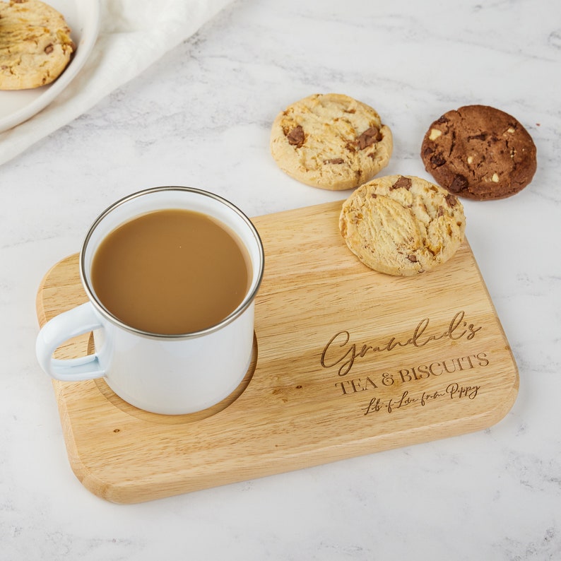 Personalised Tea & Biscuits Board, Personalized Gifts, Housewarming Gift, Grandad Gift, Mom Gift, Thank You Gift, Tea Gifts, Coffee Gifts 