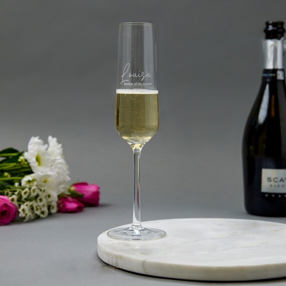 Personalised Engraved Crystal champagne flute Mother of the Groom Wedding Gift Personalised Engraved Crystal champagne flute Mother of the Groom Wedding Gift