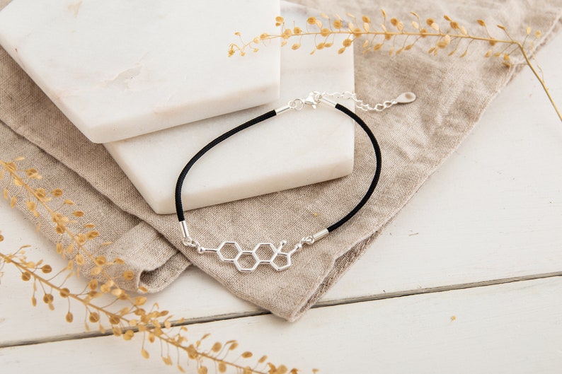 Science Teacher Gift Gold Bracelet Bracelets for Women Gifts for Women Gift for Her Feminist Feminist Oestrogen Molecule Bracelet