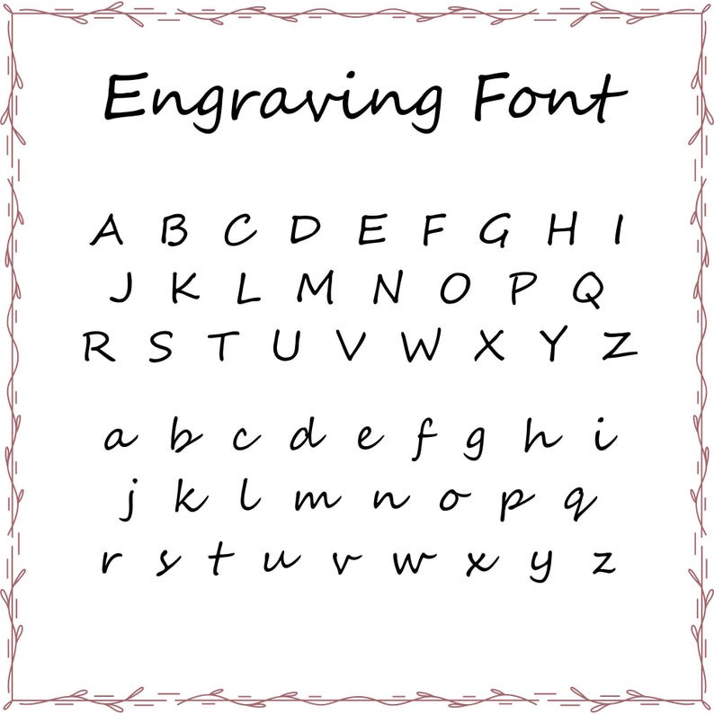 May include: A black and white image of the alphabet in an engraving font. The letters are in uppercase and lowercase.