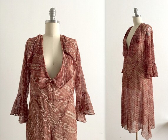 1920s printed cotton dress